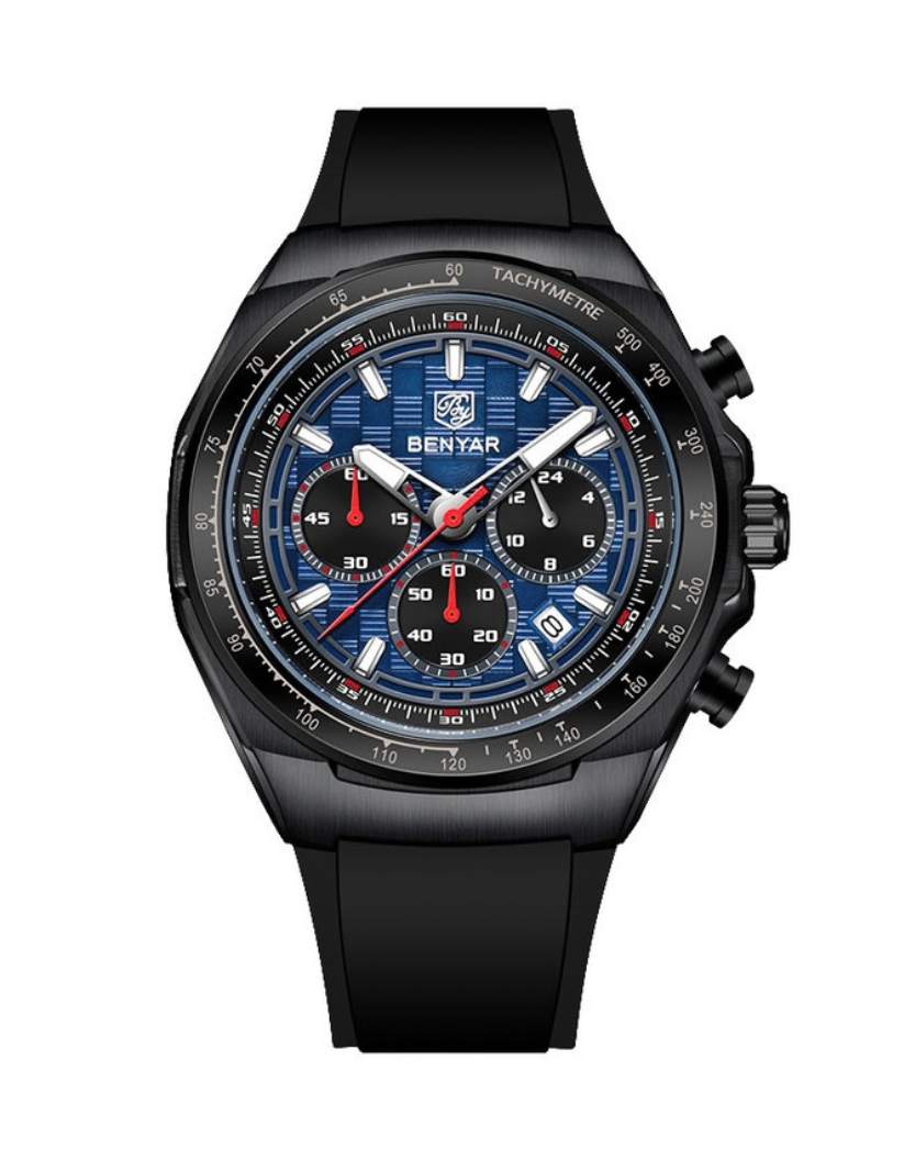 BENYAR Men Watches Silicone Strap Luxury Waterproof Sport Quartz Watch BY-5215
