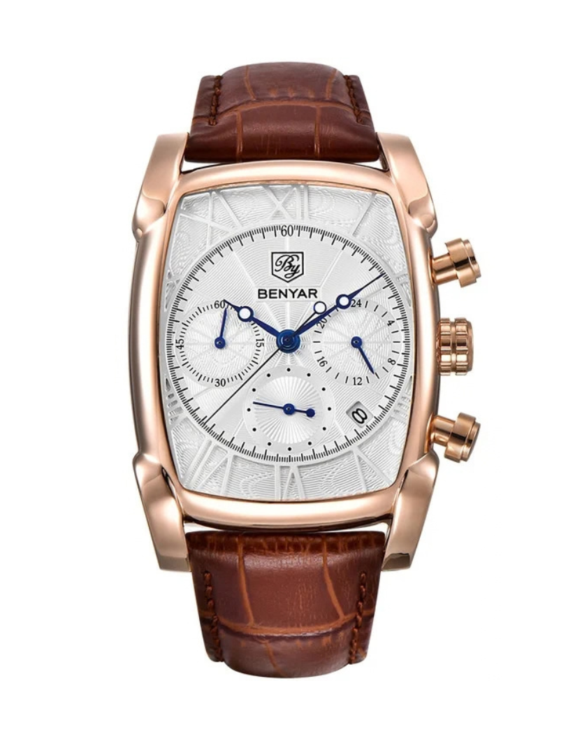 BENYAR Men Watches Brand Luxury Leather Band Waterproof Sport Quartz Chronograph Military BY-5113