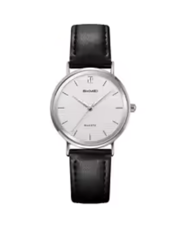 SKMEI 2568 Women's Fashion Quartz White Dial Watch Waterproof Compact Black Belt