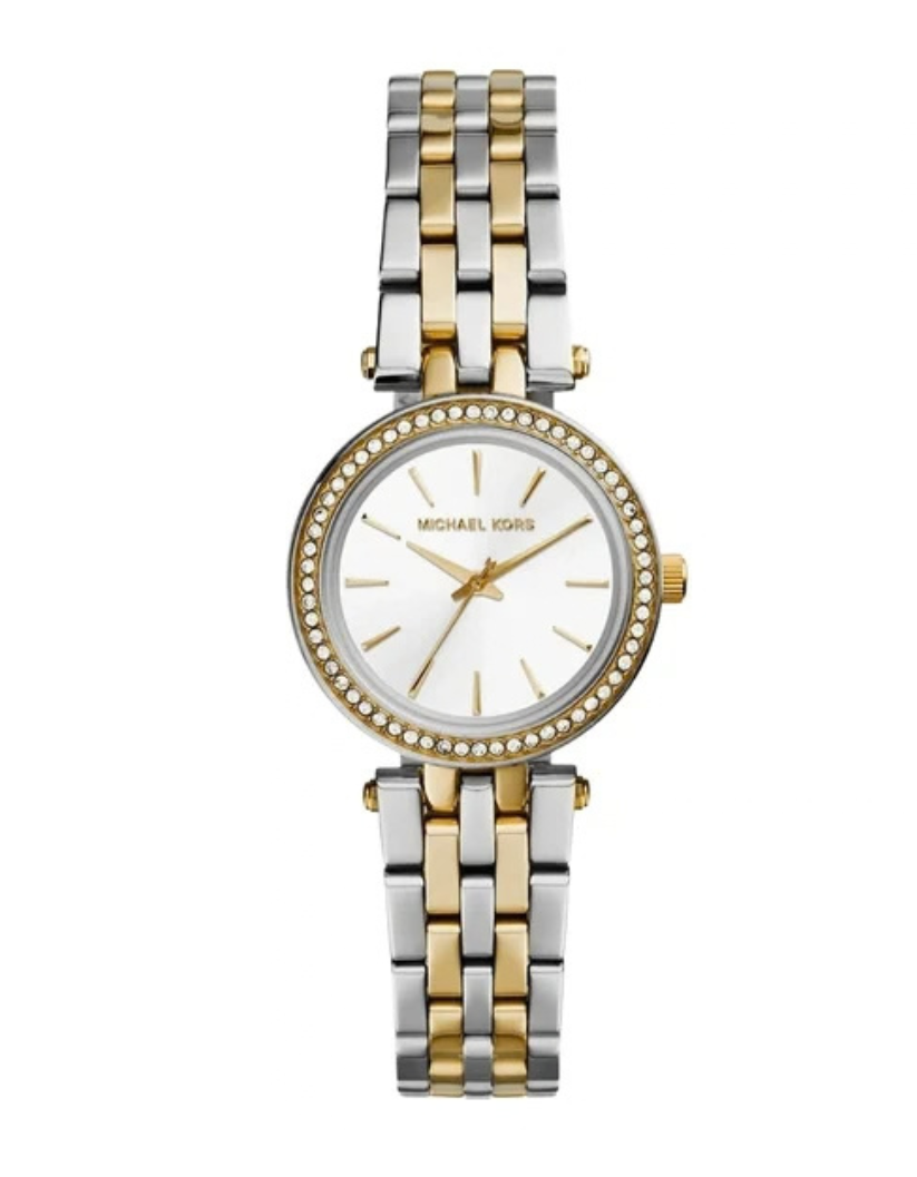 Michael Kors Darci Two-tone Stainless Steel White Dial Quartz Watch for Ladies - MK-3323