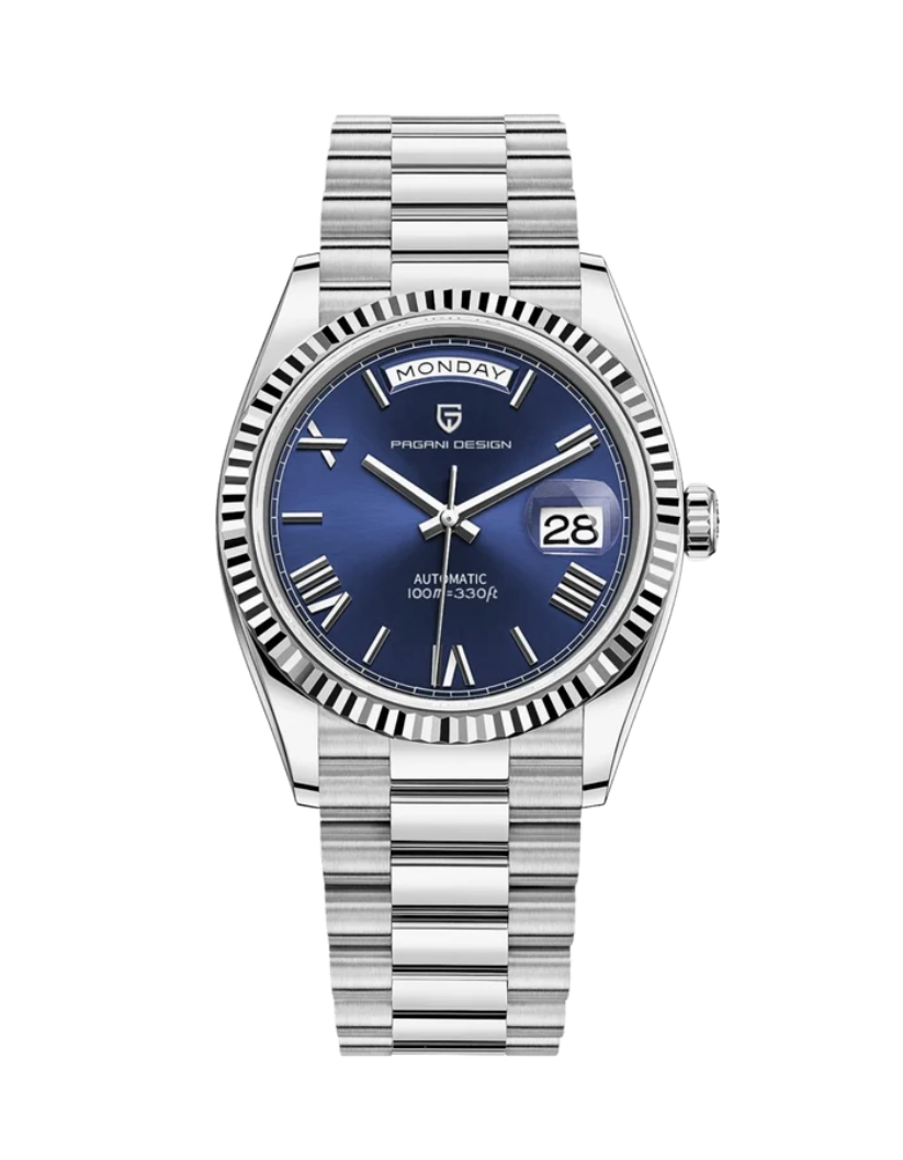 Pagani Design Gold Stainless Steel Blue Dial Automatic Watch for Gents - PD1752