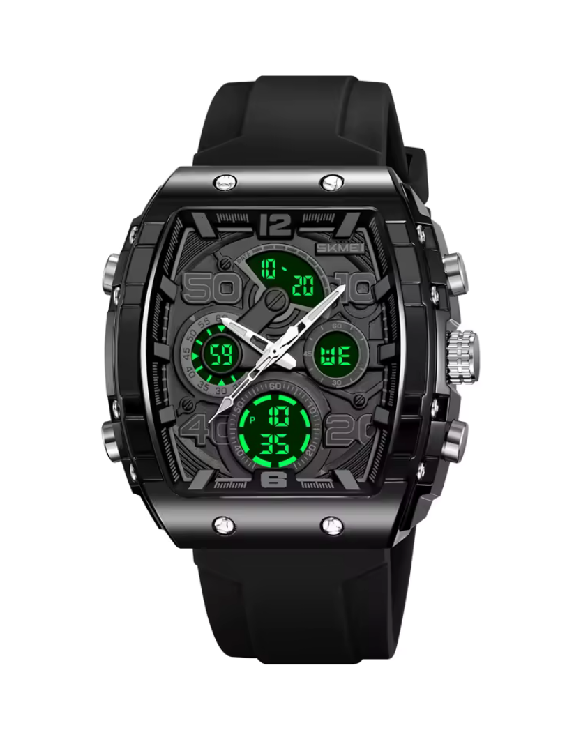SKMEI 2603 Electronic Digital Black Watch for Men LCD Movement with Luminous Display
