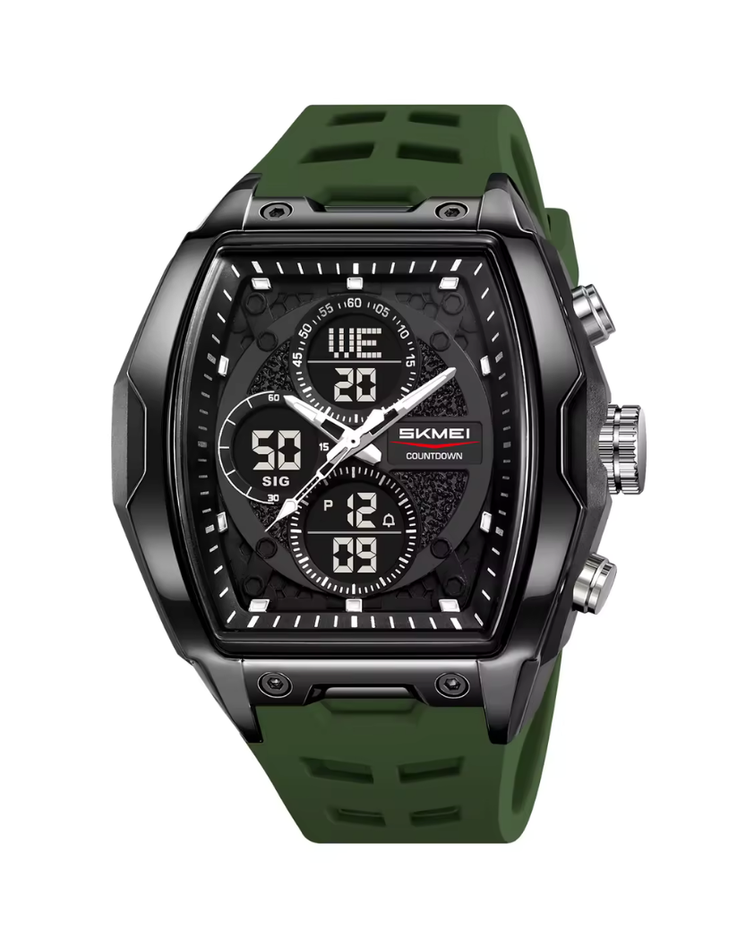 SKMEI 2601 Analog Quartz Watches Men's Sport Chronograph Waterproof Quartz Silicone Watch