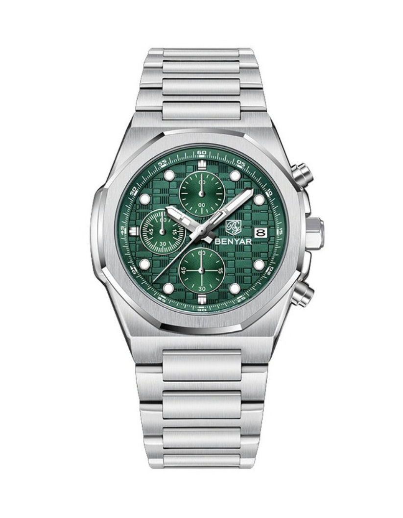 BENYAR Men Watches Stainless steel Luxury Waterproof Sport Quartz Watch BY-5216M