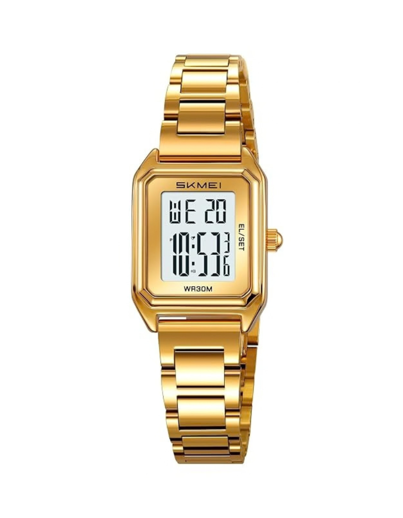 SKMEI 2493 MASTOP Gold Digital Watch for Women Square Stainless Steel