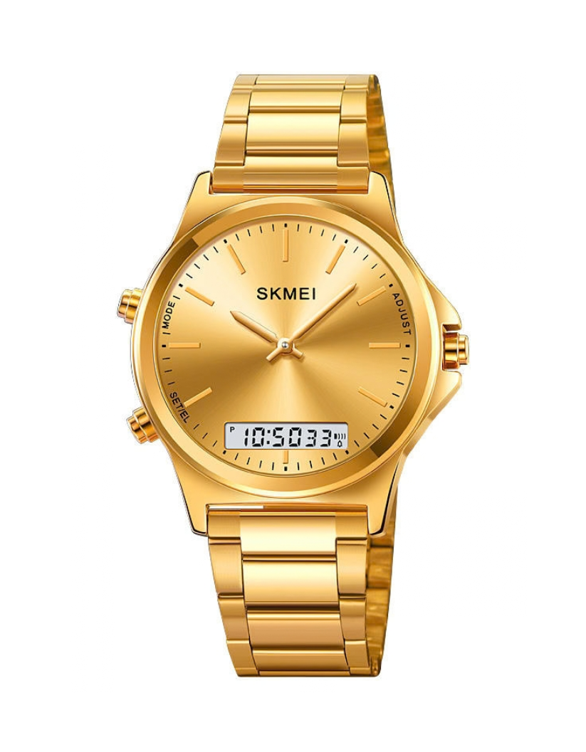 SKMEI 2120 Sports Watch Digital Analog Display Glass Dial Stainless Steel