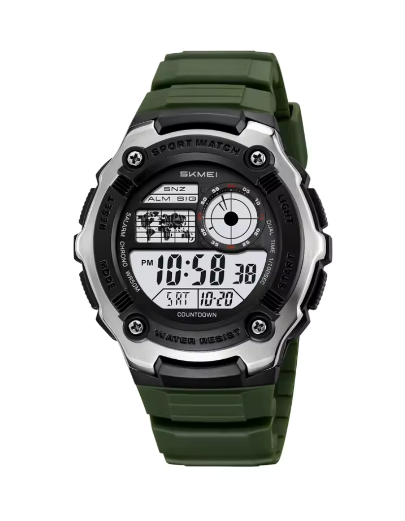 SKMEI 2517 Men's Army Gree LED Lights Wristwatch Waterproof Sports Luxury Luminous Alarm
