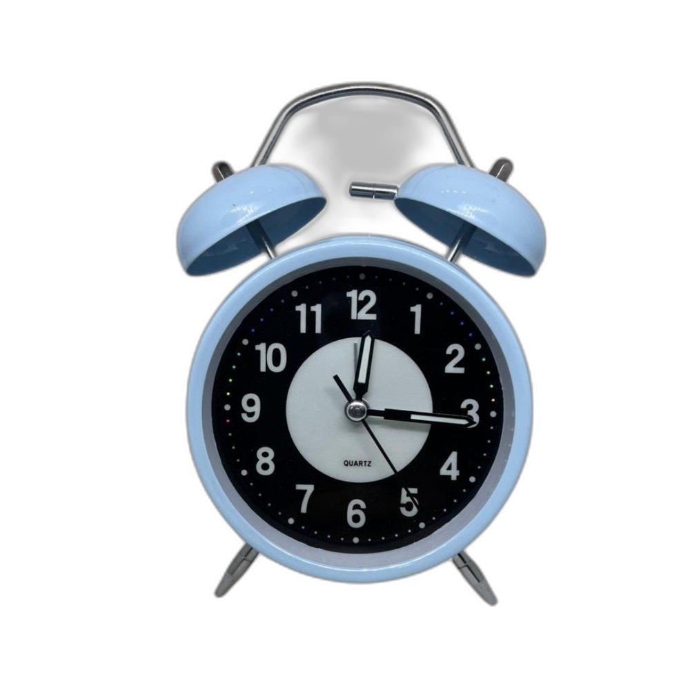 Classic White Twin Bell Analog Alarm Clock