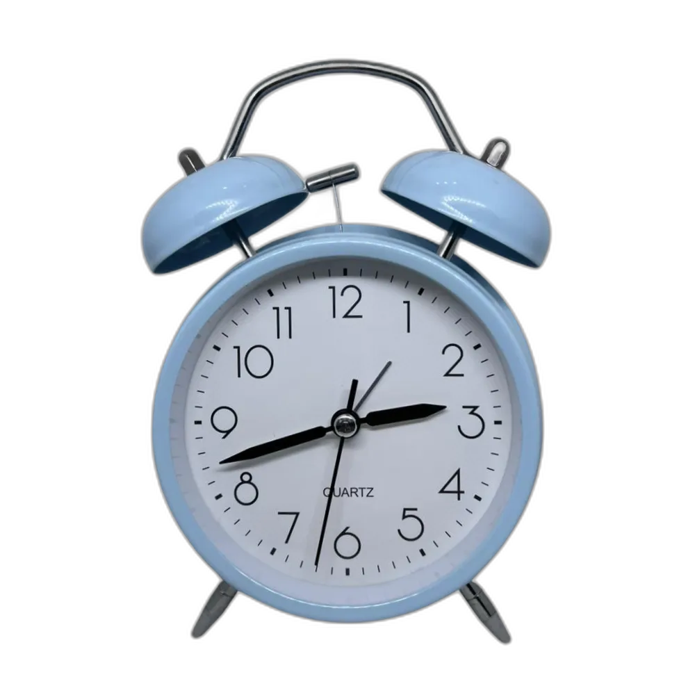 Blue Analog Twin-Bell Alarm Clock