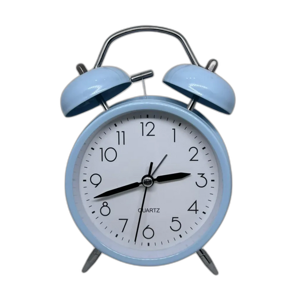 Blue Analog Twin-Bell Alarm Clock