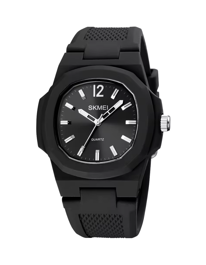 SKMEI 1717 Black trend design street soft plastic quartz for man 3 atm waterproof