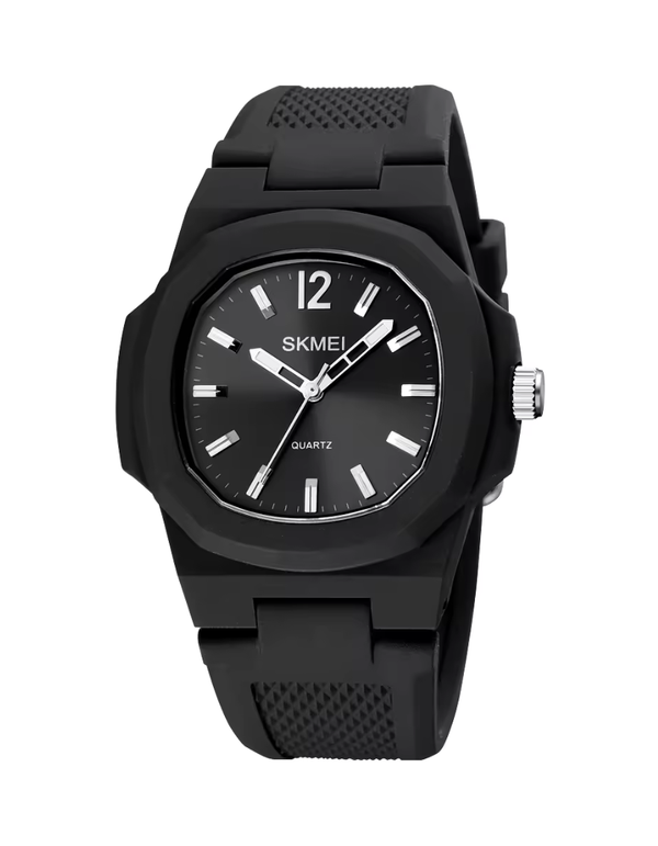 SKMEI 1717 Black trend design street soft plastic quartz for man 3 atm waterproof