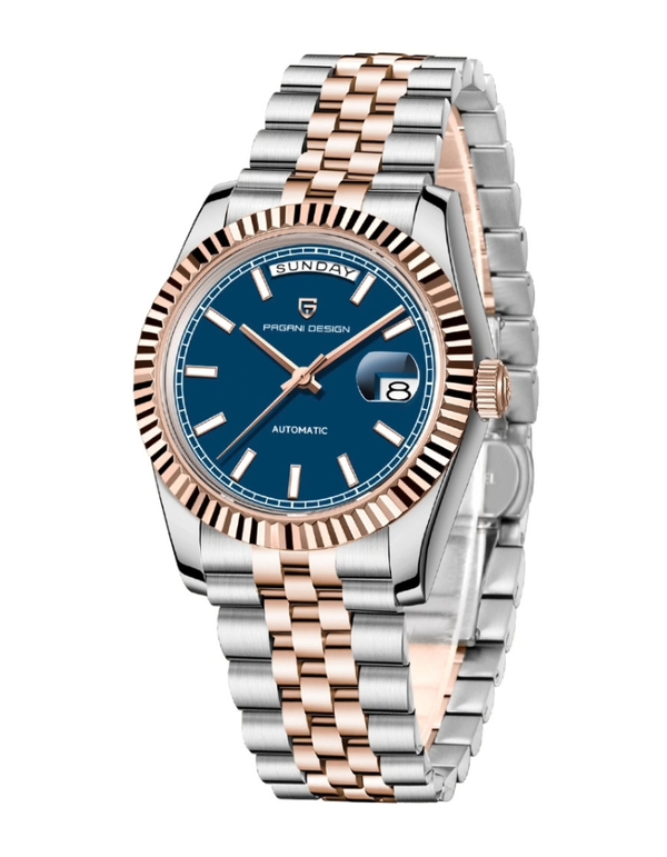 Pagani Design Two Tone Stainless Steel Blue Dial Automatic Watch For Men - PD-1752-G-CH
