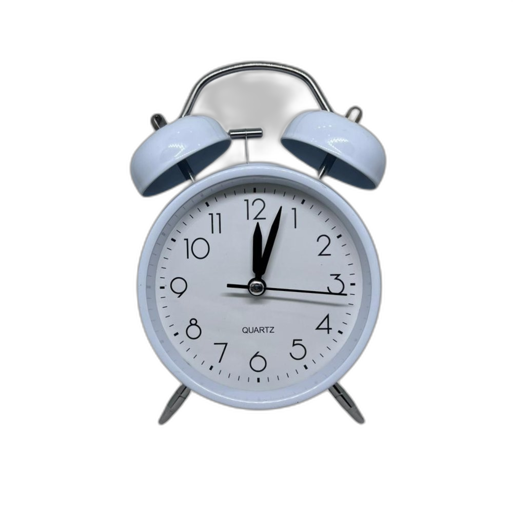 White Analog Twin Bell Alarm Clock