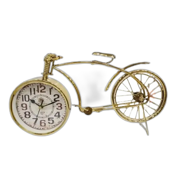 Vintage Bicycle Golden Table Wheel Clock