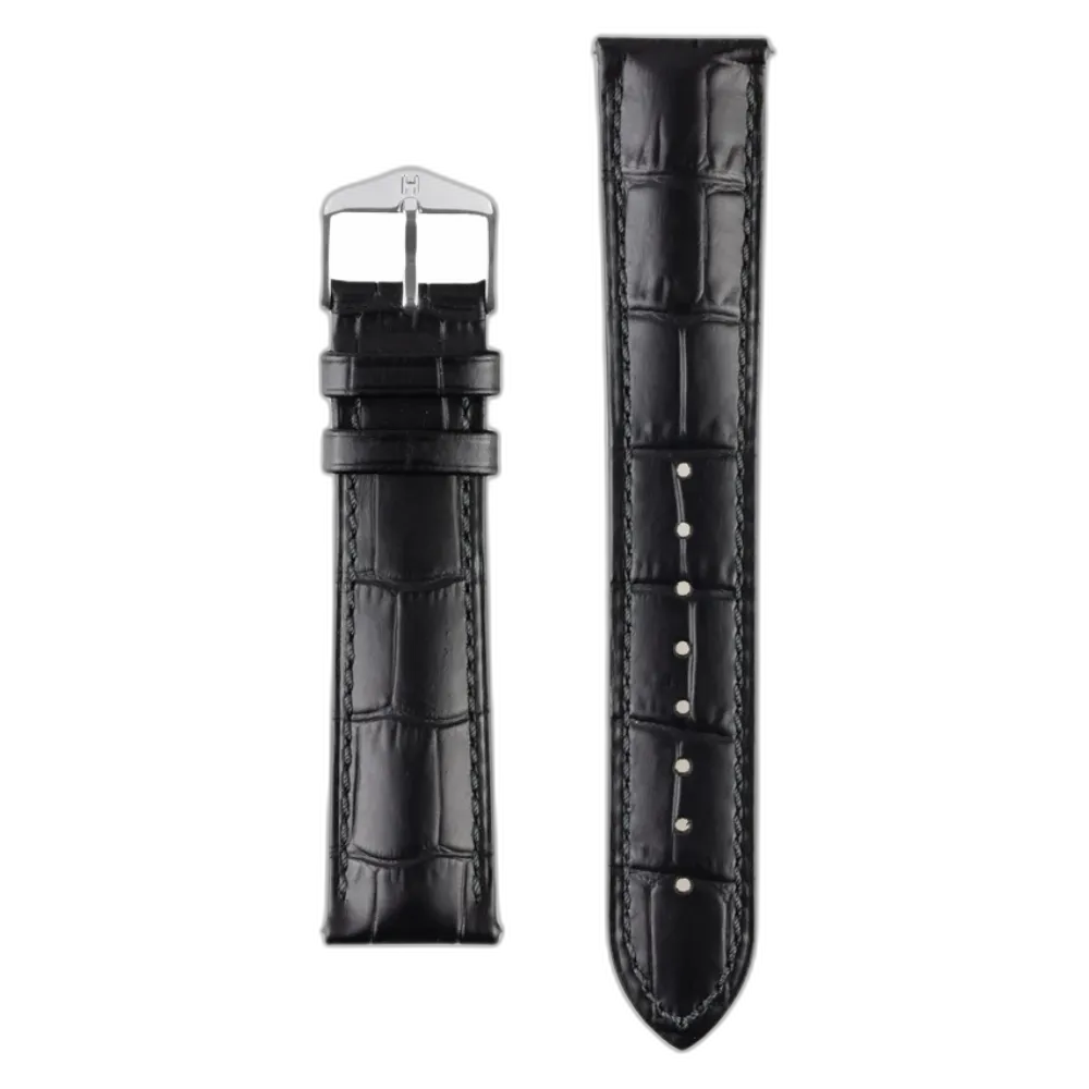 Black Leather Strap (20mm, 22mm, 24mm)