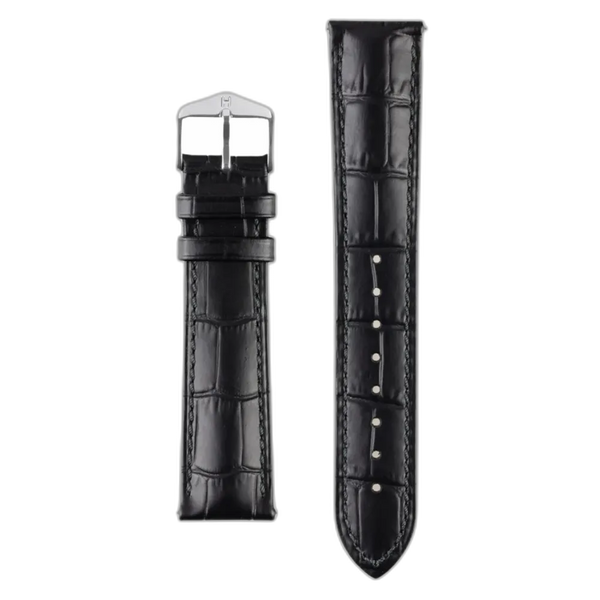 Black Leather Strap (20mm, 22mm, 24mm)